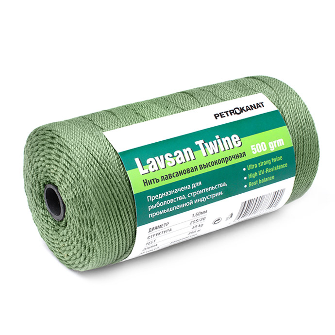 Нитки лавсановые Lavsan Twine, бобина, зелёные