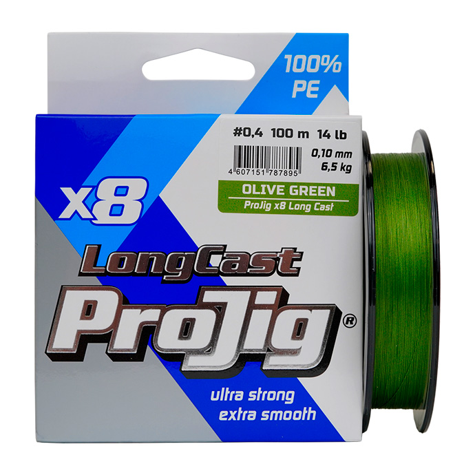Шнур плетеный ProJig X8 Long Cast, хаки