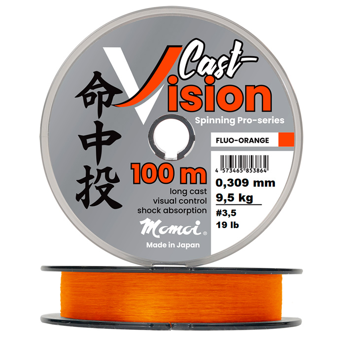 Momoi Cast Vision, 100 м, флуоресцентно-оранжевая