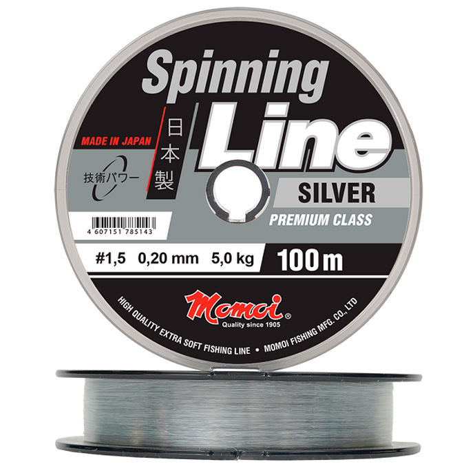 Momoi Spinning Line Silver, серебряная 