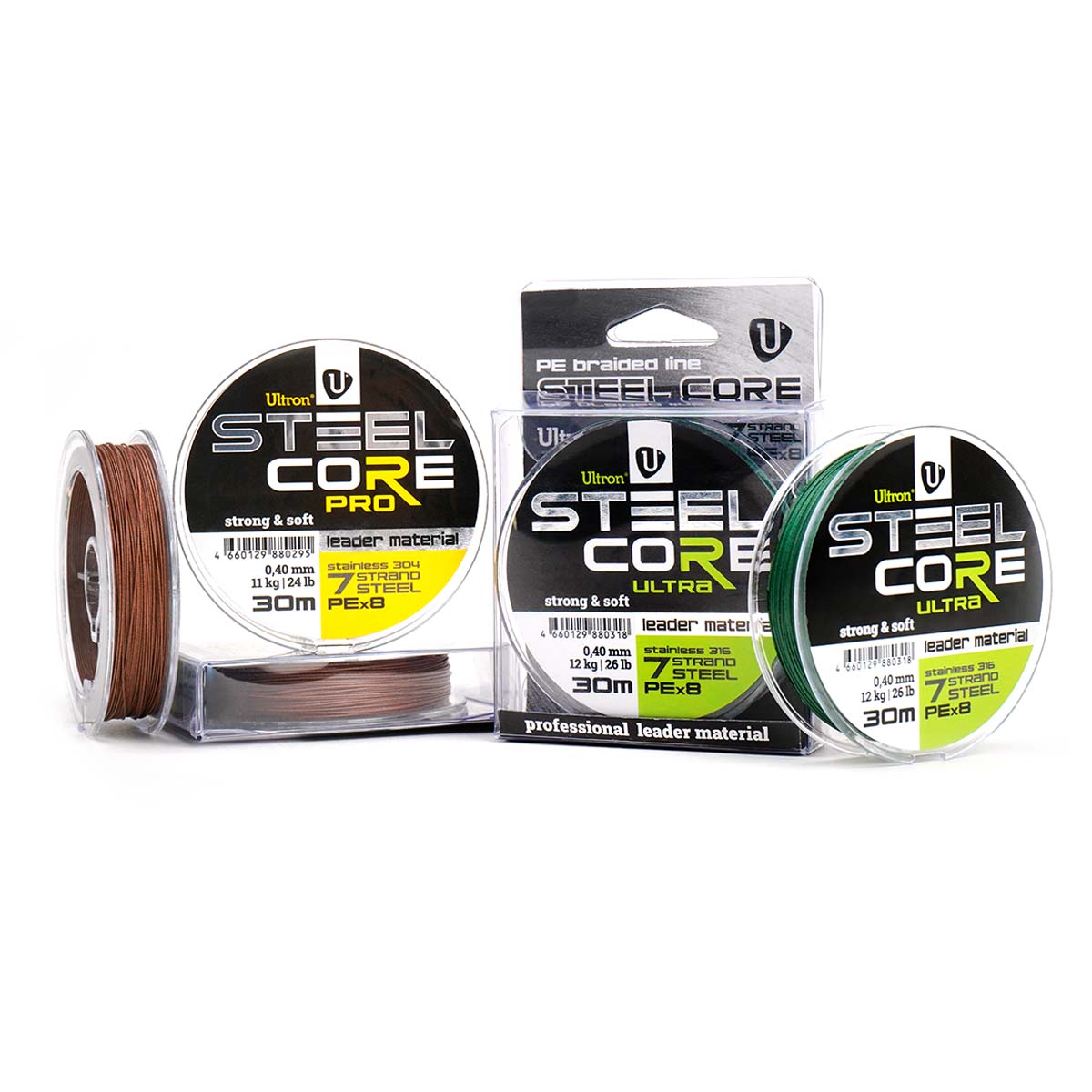 Поводковый материал ULTRON Steel Core, 30 м