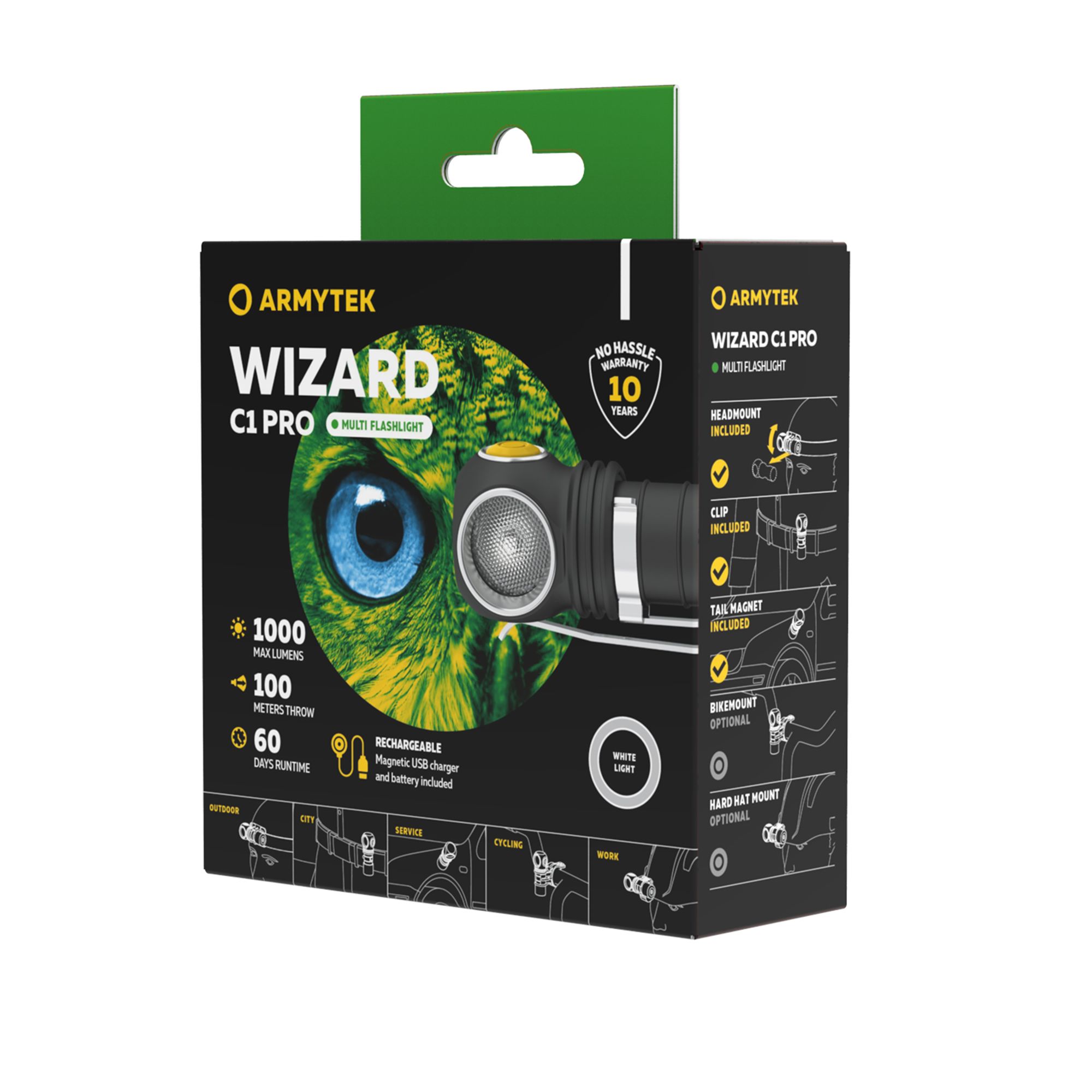 Фонарь Armytek Wizard C1 Pro Magnet USB (белый)