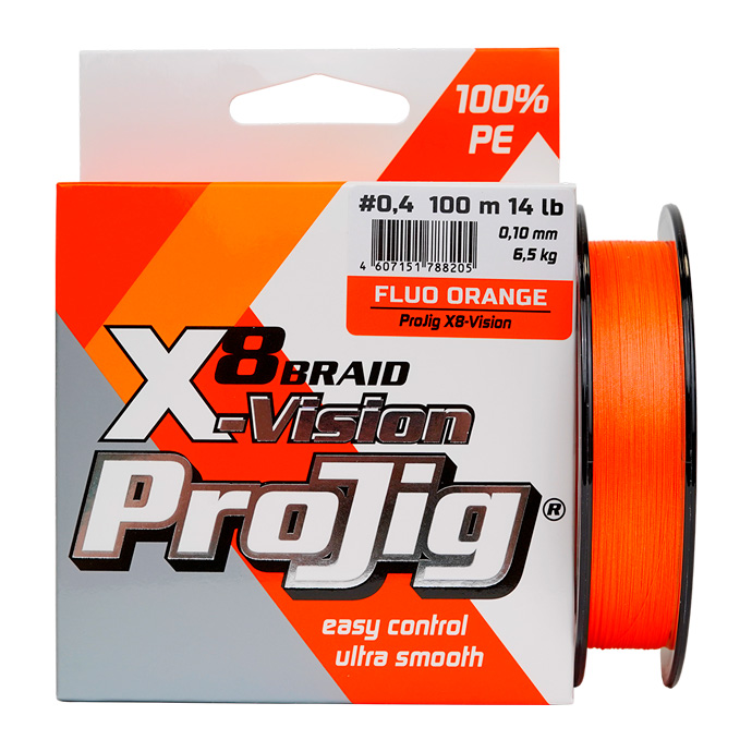 Шнур плетеный ProJig X-Vision, оранжевый